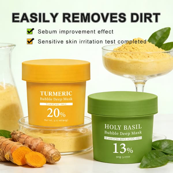 HOLY BASIL Bubbe Deep Mask (Pyhä basilika kuplamaski) GREEN
