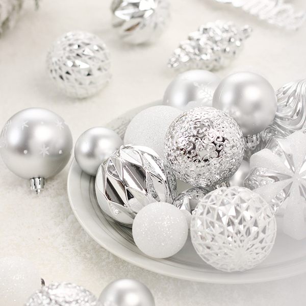 Julgranskulor-Set-Silver