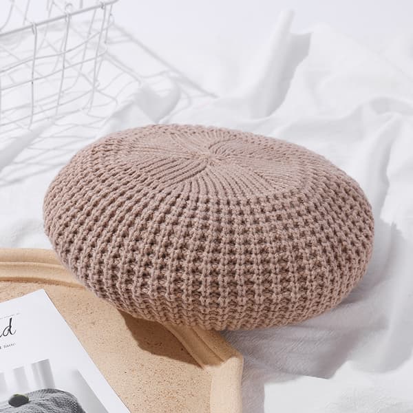 Värikäs neulottu baretti-khaki-M (56-58cm)