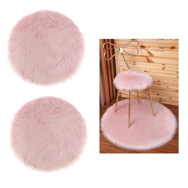 2 delar läder rosa 35cm-sovrumssoffa imitation ull plyschmatta