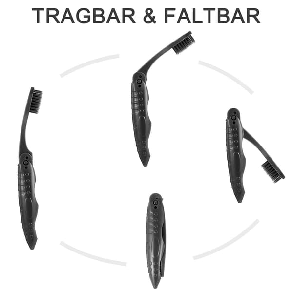 8-pack bärbara hopfällbara tandborstar för utomhusresor - Grå
