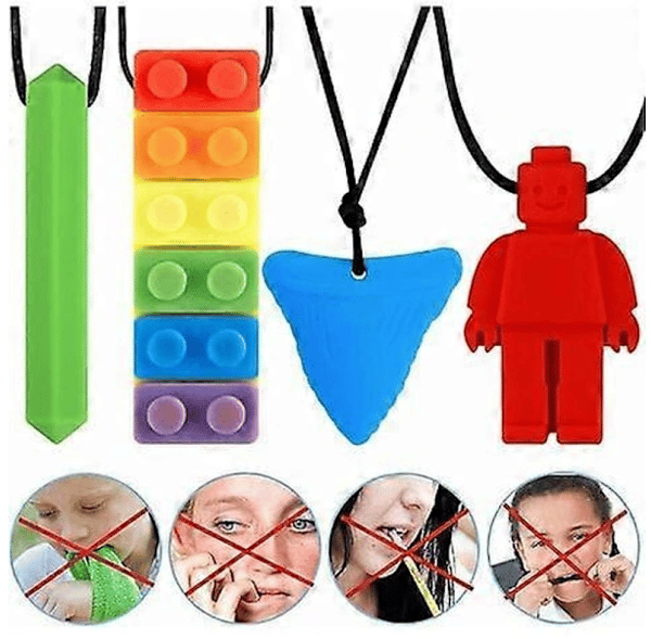 Bitthalsband speciellt utformade för barn med Attention Deficit Hyperactivity Disorder (ADHD), 4-pack