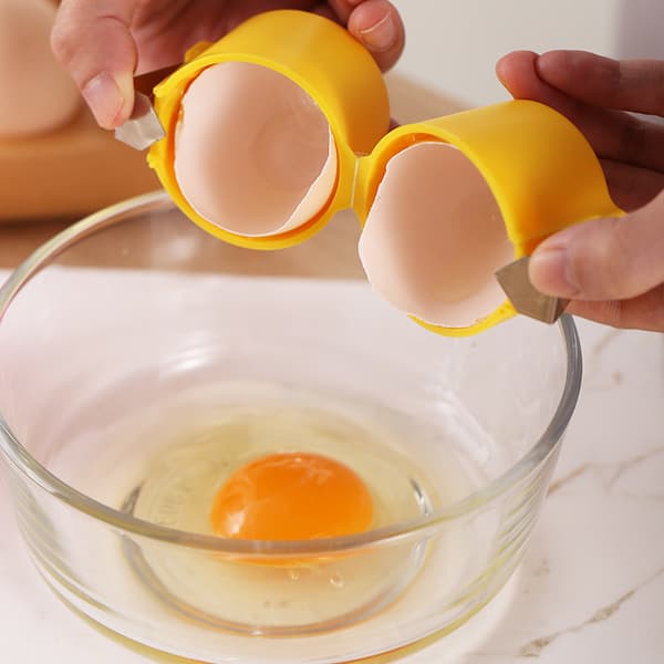 Eggeåpner, 2025 ny modell rå eggeknuser, håndholdt multifunksjonell eggkutter/eggeknuser/separator (rosa)
