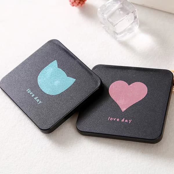 Bærbart sødt mini makeup-spejl - katte-stil