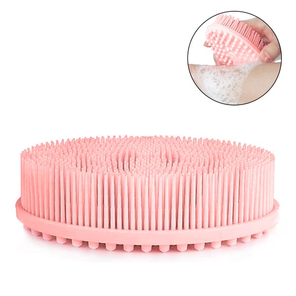 Massasje sjampo- og badebørste - Flat hode rosa