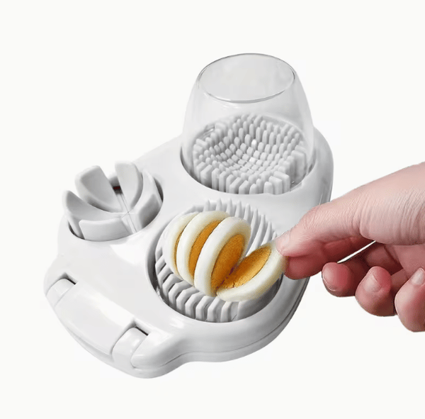 Eggeskjærer, eggkilekutter, eggknuser, fancy eggeskjærer, tre-i-ett-skjærer white