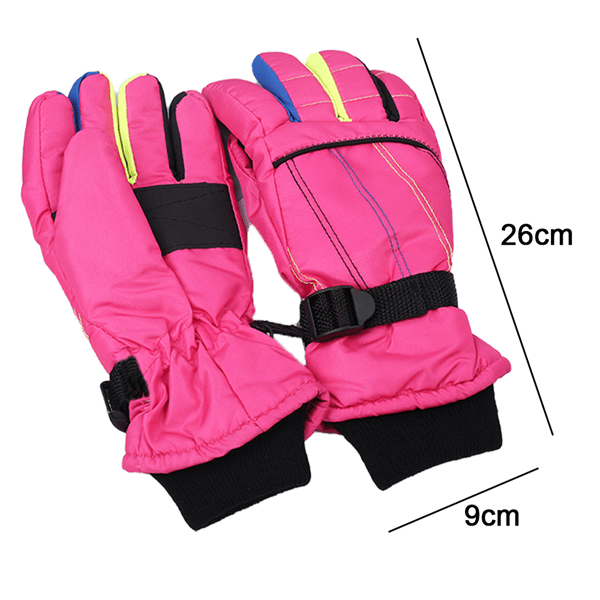 1 par barnskidhandskar - rosa - 9*26cm