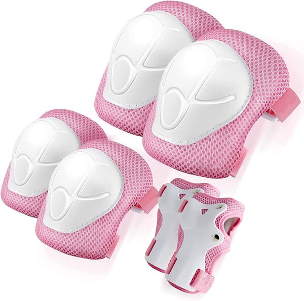 Barns rullskridskoskyddsutrustning 7-delat set - Rosa