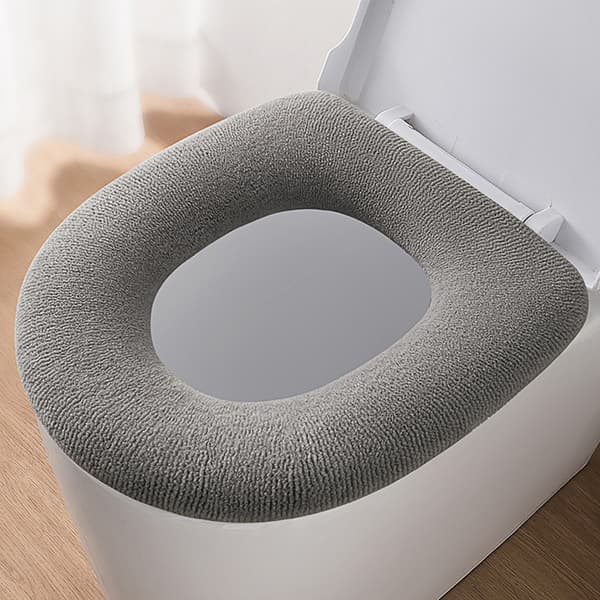 4 stk O-formet strikket toalettsete-flat grå*2+flat blå*2