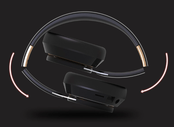 Bekvämt hopfällbart headset, trådlöst med lång batteritid, djup bas stereo Bluetooth-hörlurar