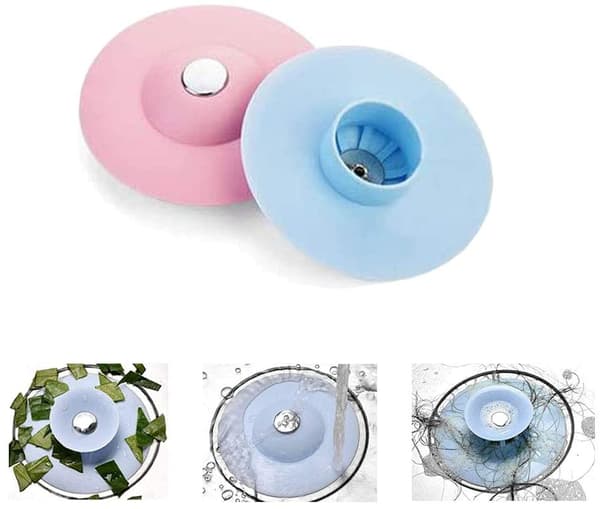5 st tvättställspropp - grön + grå + rosa + vit + blå