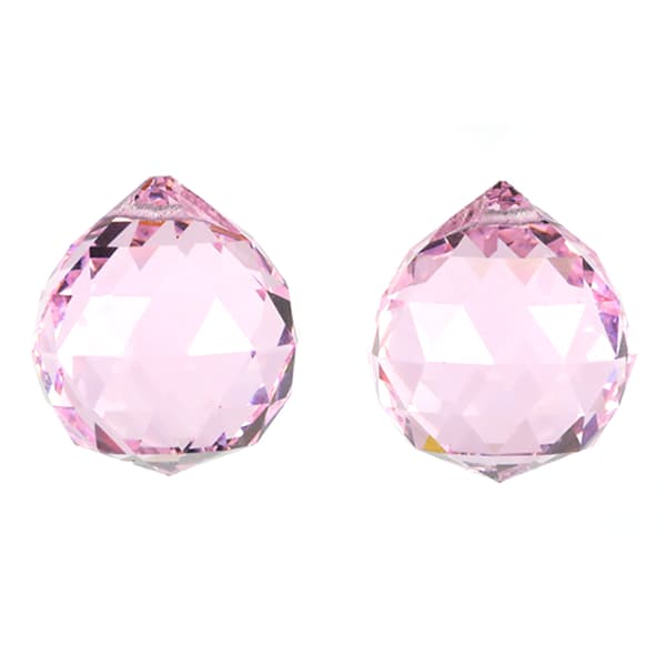 2 STK Farvede Krystalkuglelys - 40 mm Pink