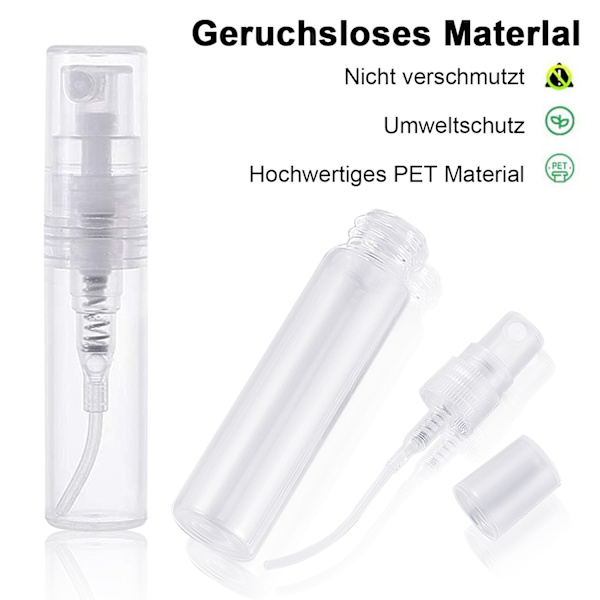 20 mini sprayflaskor - 3ML transparent + 3ML droppare
