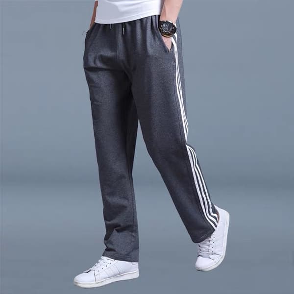 Afslappede joggingbukser til mænd, løs pasform, plus size, lige ben, sort Black L