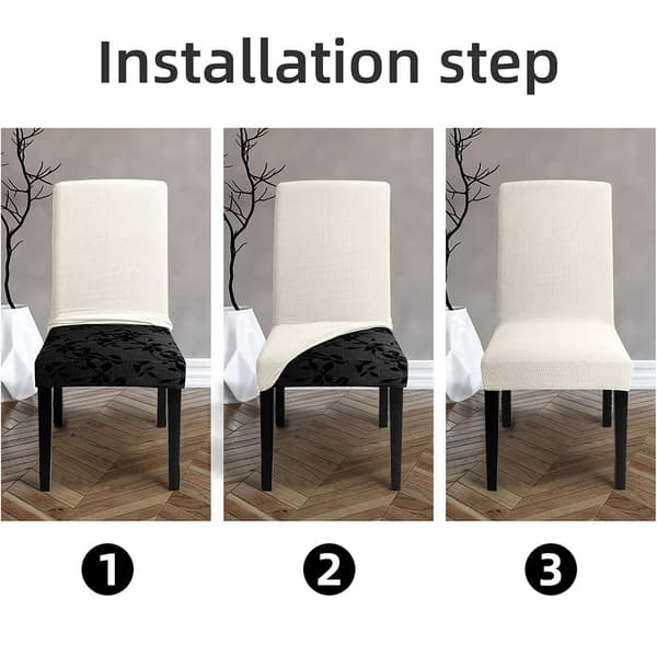 4-pack stolsöverdrag - Ryggstödshöjd 45-55 cm - Jadenvit