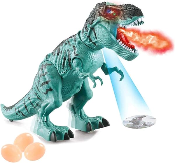 Elektrisk sprayende eggleggende dinosaurleke - blå