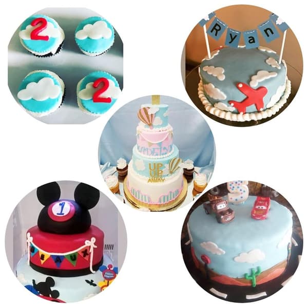 Fondant kagepynt udstansningsform (sæt med 5 stk.)