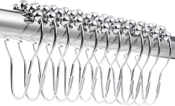 12 STK-Dusjforhengring med fem kuler