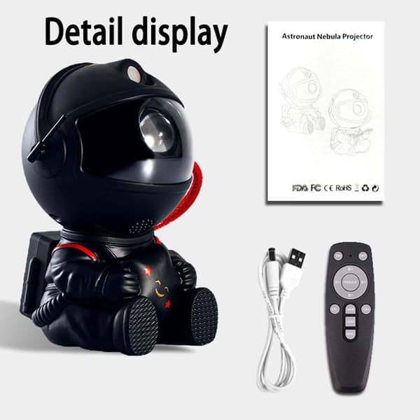 Astronaut Stjernehimmel Projektor Lampe-Holder Stjerne Sort