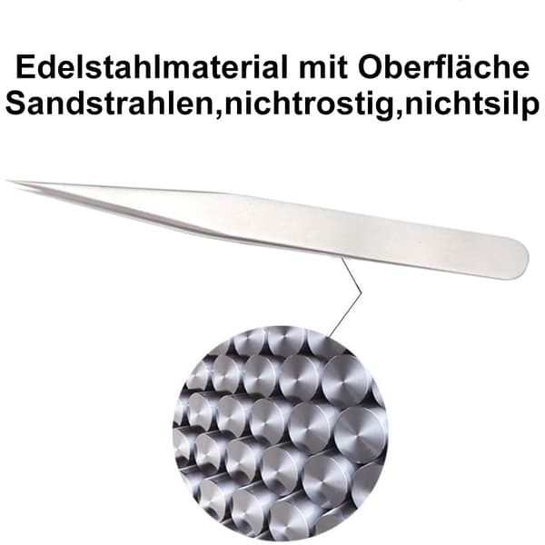 5-delt pinsettsett for øyevipper - med oppbevaringspose