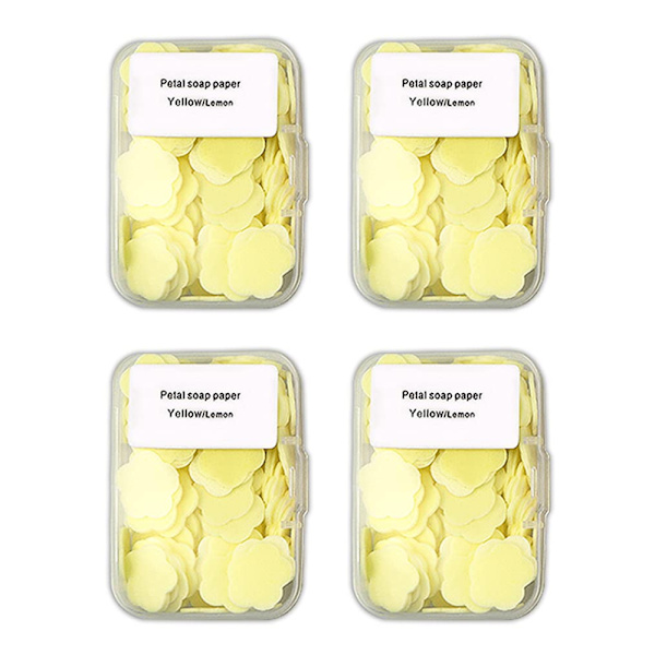 4 förpackningar bärbart tvålpapper - citron