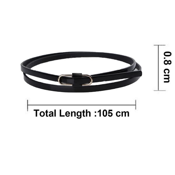 105-125 Glat spænde Damebælte - Sort