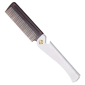 Vikbar kam i rostfritt stål, fickkam för män och kvinnor, silver