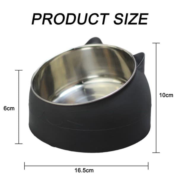 Katteskål og hundeskål i rustfrit stål - sort medium [kapacitet 400ML]