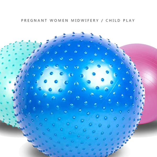 Yogabold massage model-55cm-blå+pumpe+luftudtrækker+luftprop