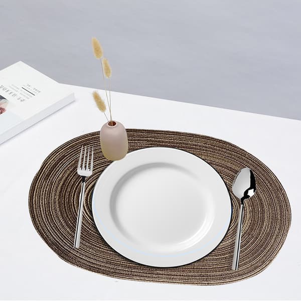 4 ovale bomullsdekebrikker - bomull oval 50*35cm brun