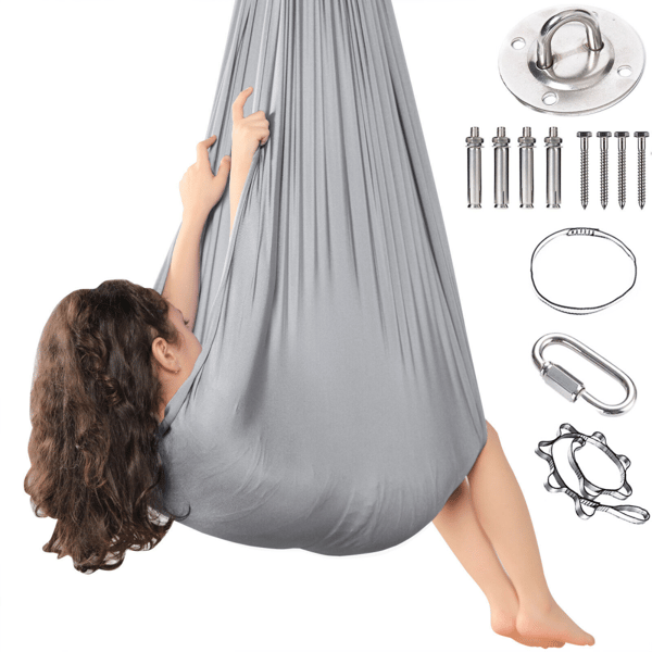 Gung-hängmattset - 1,5*2,8m Silvergrå Set