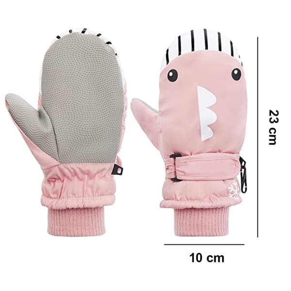 Trykte plysjvarme hansker-rosa