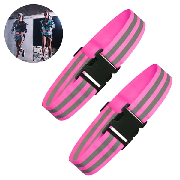 2 STK Nattløping Sykling Refleksbelte - 5CM Rosa