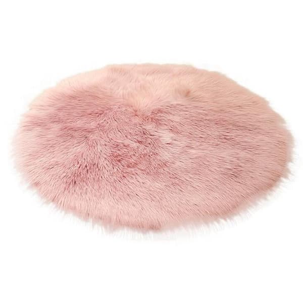 2 delar läder rosa 35cm-sovrumssoffa imitation ull plyschmatta