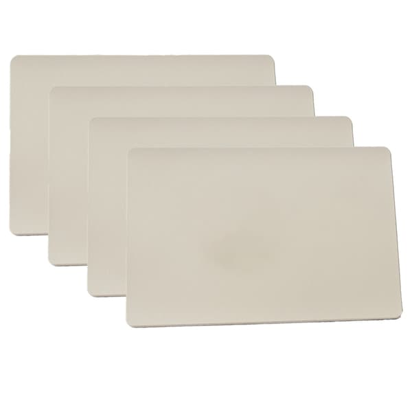 4 stk. læder dækkeservietter - råhvid (rektangulær) 45*30cm, 2mm tyk