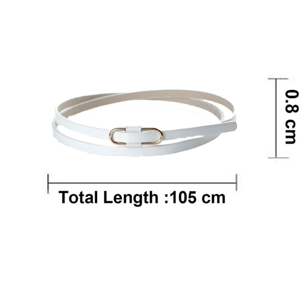 105-125 Slätt spänne Dam Bälte - Vit