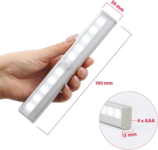 2 stk LED menneskekroppssensorlys - 1B rent hvitt batteri