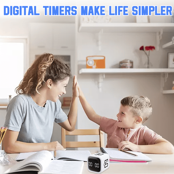 LX-Study Timer Digital Vekkerklokke-F4 Timer Hvit