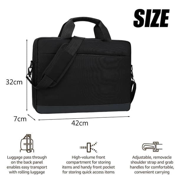 Simpel Laptop Taske-15.6 Tommer-Sort