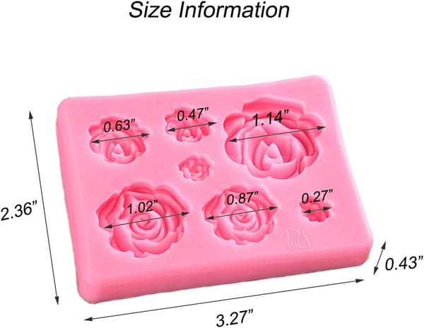 7-delt 3D roseblomst sæbeform - pink