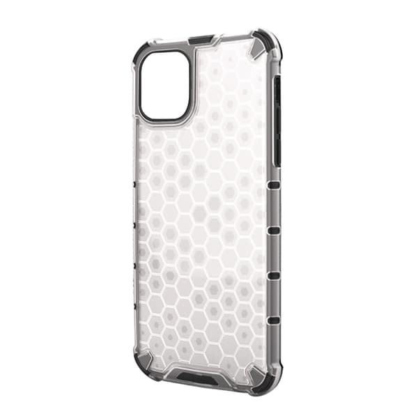 Honeycomb Apple-telefonfodral-iPhone13-genomskinlig vit