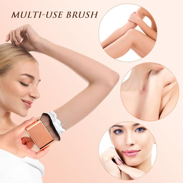 Solbørster, kropsbørster og makeupbørster; velegnet til gør-det-selv-brunfarvning; Kabuki foundationbørste; soft-focus mousse primer.