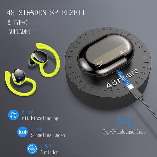 LX-Bluetooth hodetelefoner trådløse in-ear-grønne
