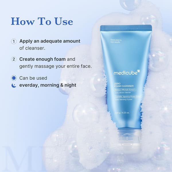 Medicube Cleansing Milk - Zero Foam Cleanser - Egnet for pore- og overflødig oljepleie 2pcs