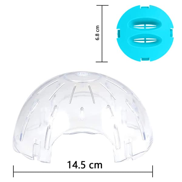 14,5 cm blå transparent hamsterboll