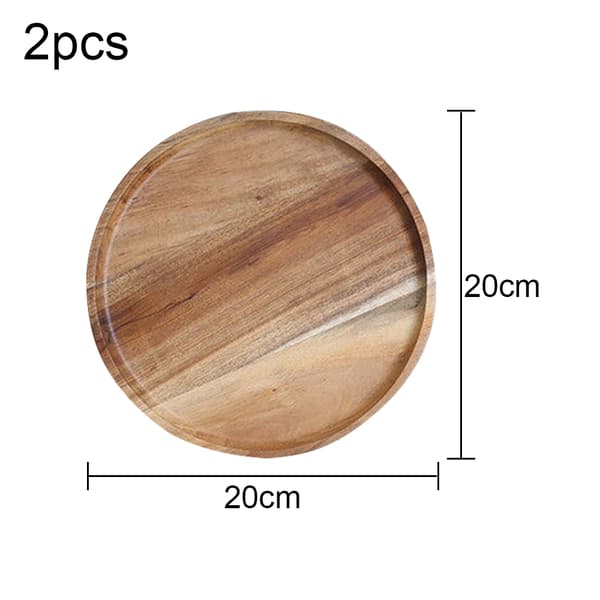 2 stk middagstallerken i tre - diameter 20 cm