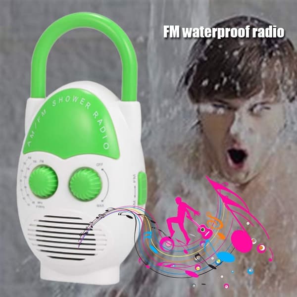 Bærbar badeværelsesradio (grøn)