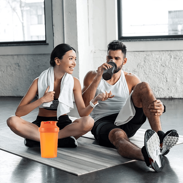 2-pack proteinpulver sportflaska - orange