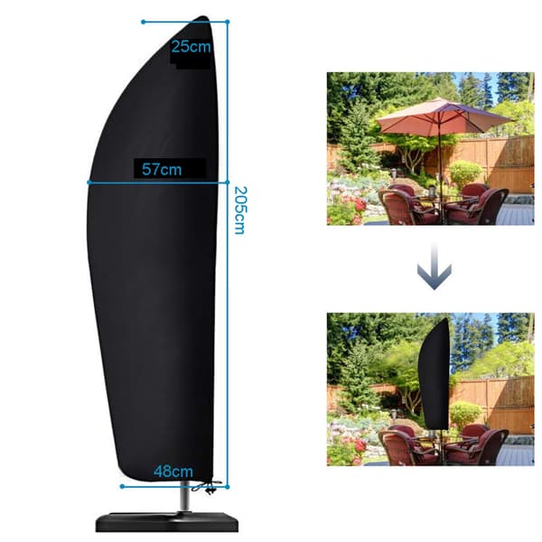 Parasolovertræk - 420D sort bananovertræk 205*(57*48*25)CM