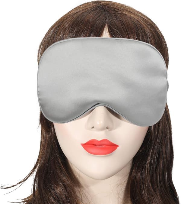 Ögonmask i imitationssilke - blå + silver - (beställningslapp)